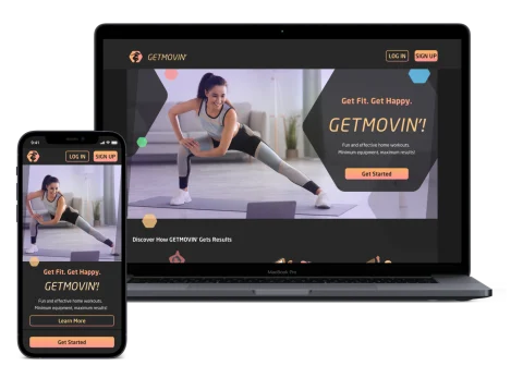 mockup of app on phone and laptop